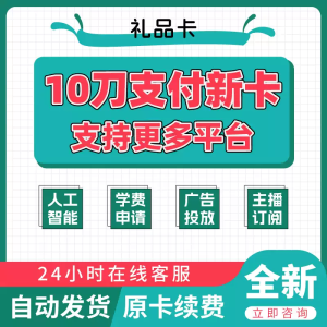 信用全新 虚拟支付卡 支持各类平台 便携安全 会员续期卡 智能卡