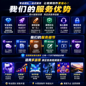 ai视频生成制作动画mv企业宣传片定制影视动漫广告ai数字人漫短剧